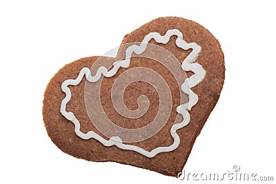 Ginger Christmas cookie. Stock Photo