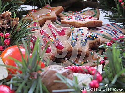 Ginger Christmas cookies Stock Photo