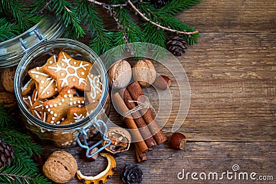 Ginger Christmas cookies Stock Photo