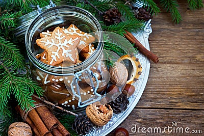 Ginger Christmas cookies Stock Photo