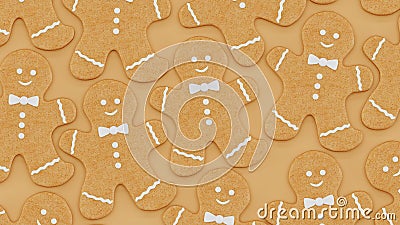 ginger coockies on beige background, Christmas gingerbread coockies Stock Photo
