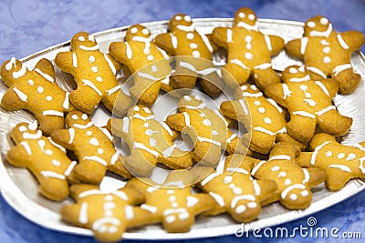 Ginger cookies or gingerbread men Stock Photo