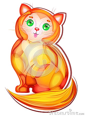 Ginger cute cat Vector Illustration