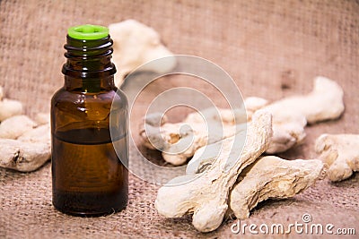 Ginger essential oil Stock Photo