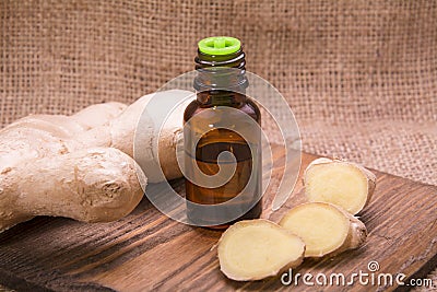 Ginger essential oil Stock Photo