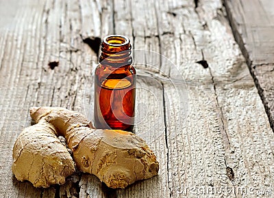 Ginger essential oil Stock Photo