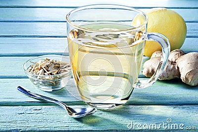 Ginger Lemon Tea Cup Stock Photo