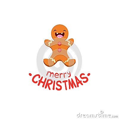 Ginger man Vector Cheerful Christmas card Vector Illustration
