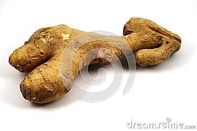 Ginger root on a white background Stock Photo