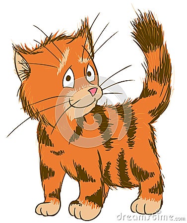 Ginger tabby cat Vector Illustration