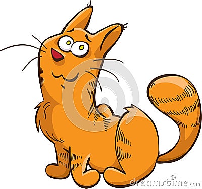 Ginger tabby cat Vector Illustration