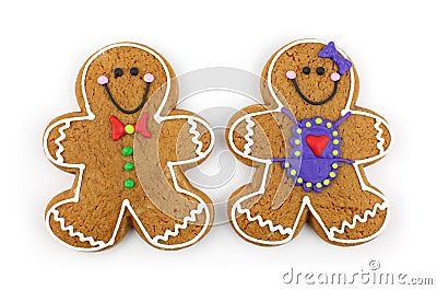 Gingerbread Cookie Couple Stock Photo