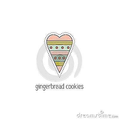 Gingerbread cookies line icon Vector Illustration