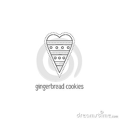 Gingerbread cookies line icon Vector Illustration