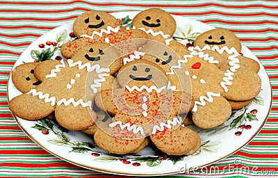 Gingerbread cookies on Plate Stock Photo