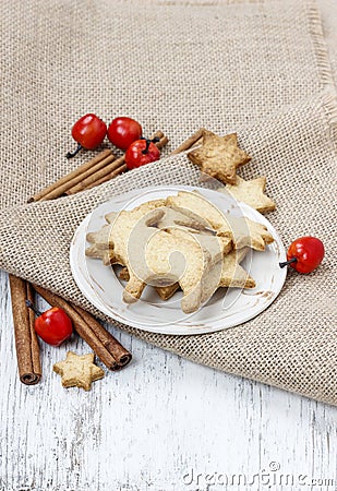 Gingerbread cookies. Traditional christmas recipe. Stock Photo