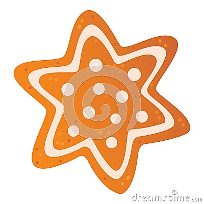 Gingerbread cookies star. Winter homemade sweets Vector Illustration