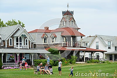 Gingerbread Cottages, Martha's Vineyard, MA, USA Editorial Stock Photo