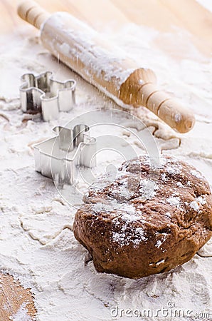 Gingerbread dough for christmas Stock Photo