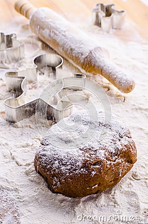 Gingerbread dough for christmas Stock Photo