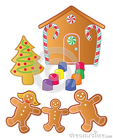 Gingerbread Family Vector Illustration