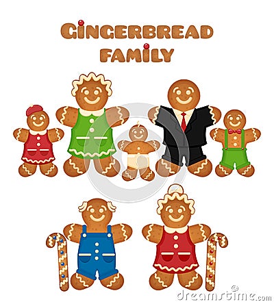 Gingerbread family design vector illustration Vector Illustration