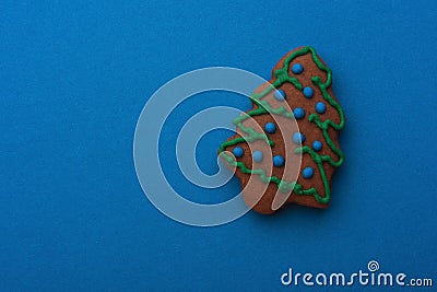 Handmade gingerbread Christmas tree Stock Photo