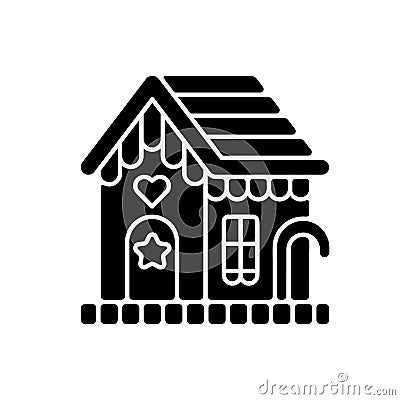 Gingerbread house black glyph icon Vector Illustration