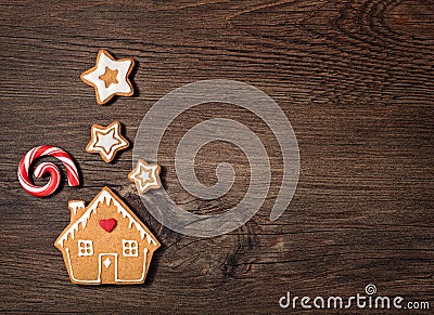 Gingerbread House Cookie Stock Photo