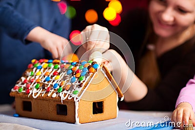 Gingerbread house decoration Stock Photo