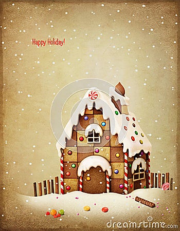 Gingerbread house Cartoon Illustration