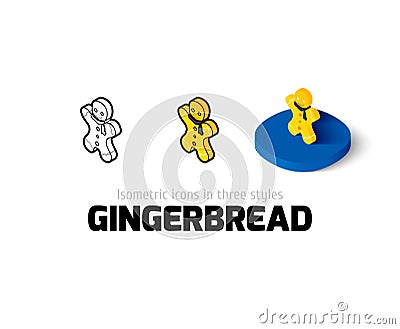 Gingerbread icon in different style Vector Illustration