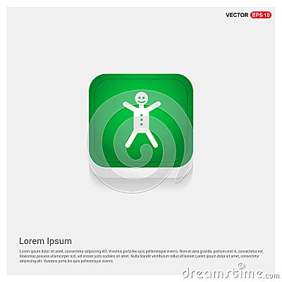 gingerbread icon Green Web Button Vector Illustration