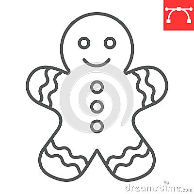 Gingerbread line icon Vector Illustration