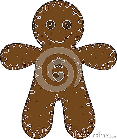 Gingerbread Man Cartoon Illustration