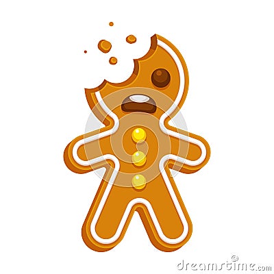 Gingerbread man cookie Vector Illustration