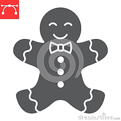Gingerbread man glyph icon Vector Illustration