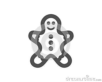 Gingerbread man icon. Ginger cookie sign. Vector Vector Illustration