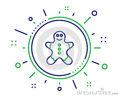 Gingerbread man line icon. Ginger cookie sign. Vector Vector Illustration