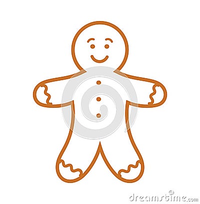 Gingerbread man line icon Vector Illustration