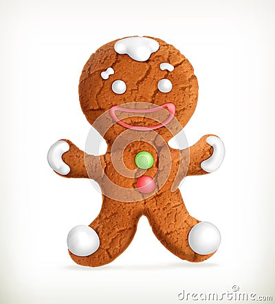 Gingerbread man, vector icon Vector Illustration