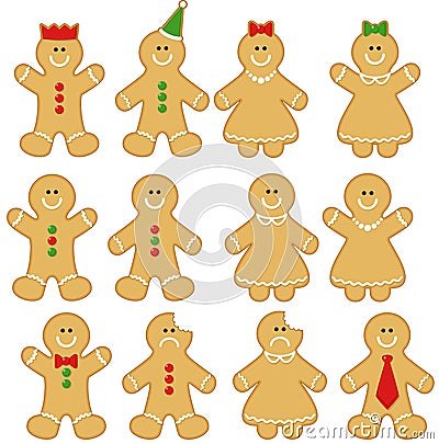 Gingerbread Men and Women. Stock Photo