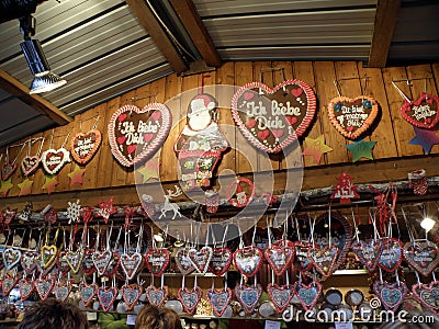 Gingerbread Shop in Christmas Market in Vienna Editorial Stock Photo