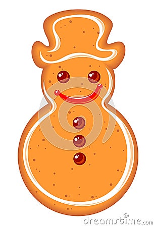 Gingerbread snowman Vector Illustration