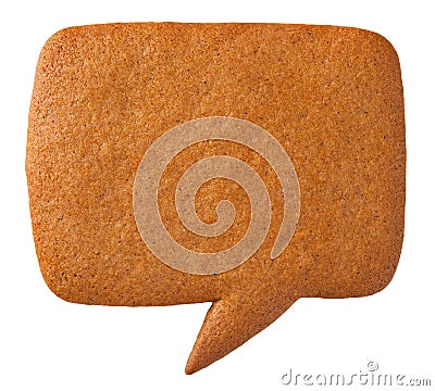 Gingerbread Speech Bubble Cookie Stock Photo