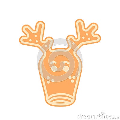 Gingerbread. Spice cake. Reindeer. Rudolph. Flat, vector Vector Illustration