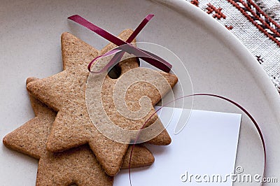 Gingerbread star cookie Stock Photo