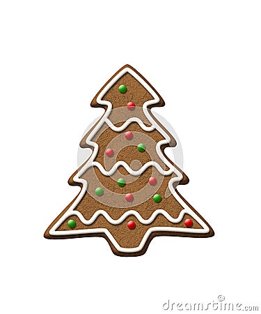 Gingerbread Tree Christmas Cookie Stock Photo