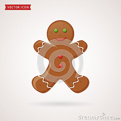 Gingerbread vector icon. Vector Illustration