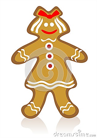 Gingerbread woman Vector Illustration